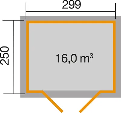 Produktbild von WEKA 323.3025.20400 Gartenhaus/Blockbohlenhaus Trend mit Doppeltür ; Größe: 4 ; Farbgebung: Naturbelassen ; Wandstärke: 19 mm ; Maße (LxBxH): 299 cm x 250 cm x 232 cm ; Seitenwandhöhe: 186 cm