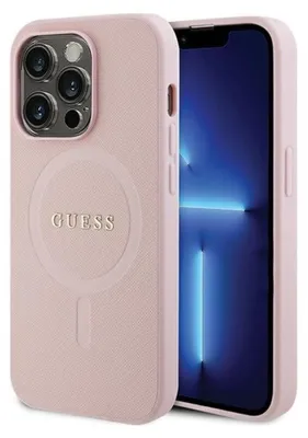 Produktbild von Guess Guhmp14Lpsahmcp Fall für Iphone 14 Pro - Rosa Saffiano Magsafe