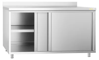 Imagen del producto de Mueble bajo de acero inoxidable, 1800 x 600 mm, de alta calidad - GOLDINOX