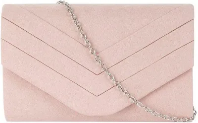 Immagine prodotto di Borsa a tracolla in camoscio rosa vellutato con catena