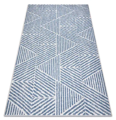 Imagen del producto de Alfombra COLOR 47176360 SISAL líneas, triangulos, zigzag beige / azul 160x230 cm