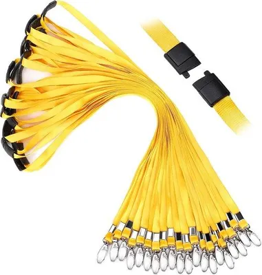 Produktbild von Famanu Lanyards 20 Stück mit Metallclip - Gelb
