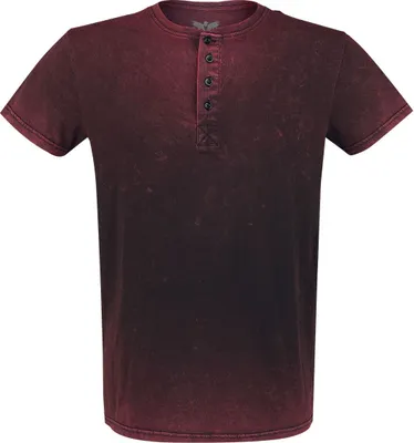 Produktbild von Black Premium by EMP Herren rotes Basic T-Shirt mit Knopfleiste S