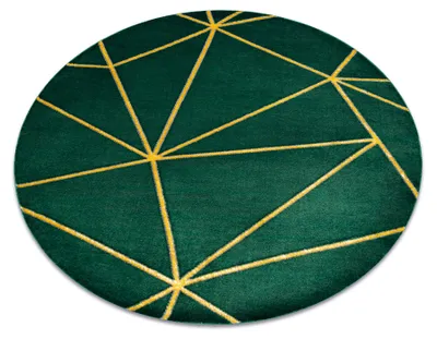 Image de Tapis EMERALD exclusif 1013 cercle - glamour, élégant géométrique bouteille verte / or vert cercle 120 cm