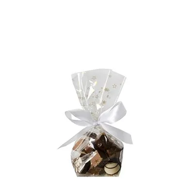 Immagine prodotto di 200 sacchetti di fondo Papstar, PP 16 cm x 9,5 cm x 4 cm stelle trasparenti, oro 12492