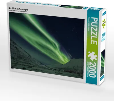 Produktbild von CALVENDO Puzzle Nordlicht in Norwegen 2000 Teile Puzzle quer | 2000 Teile Lege-Größe 90x67cm Foto-Puzzle für glückliche Stunden
