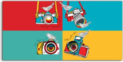 Produktbild von Coloray Acrylbild 140x70  Wandbild Acrylbilder Poster im Stil einer Pop Kunst Kamera