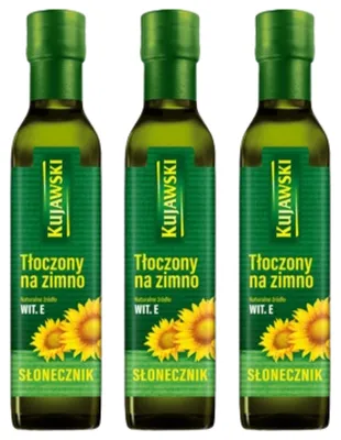Produktbild von Kujawski Sonnenblumenöl kaltgepresst 3x 250ml - Speiseöl kalte Küche naturrein