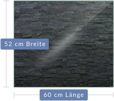 Produktbild von Herdabdeckplatte Abdeckung Glaskeramikfeld Abdeckplatte 1-Teilig 60x52 Ziegel Schwarz
