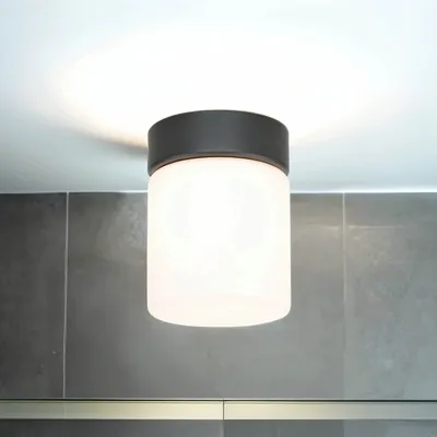 Obrázek produktu pro Koupelnové svítidlo malé Ø 10 cm G9 bílé černé sklo kovové Koupelnové svítidlo stropní světlo