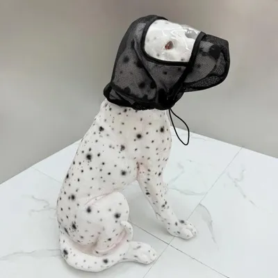 Productafbeelding van INF: Zwarte beschermkap voor honden – bescherming tegen bijten, verslikken en muggenbeten