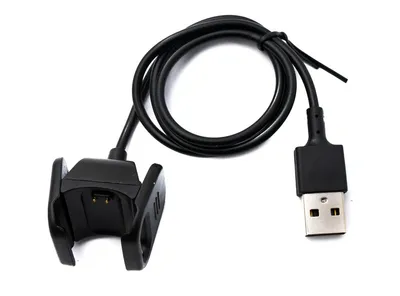 Produktbild von SYSTEM-S USB 2.0 Kabel 53 cm Ladekabel für Fitbit Charge 3 Smartwach in Schwarz