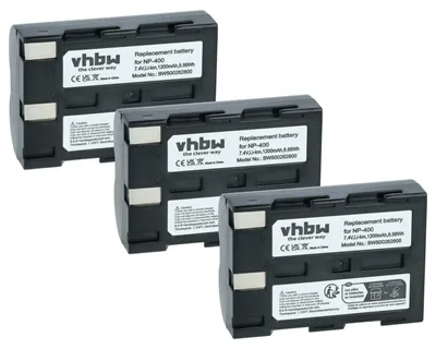 Produktbild von vhbw 3x Akku kompatibel mit Sigma SD15, SD1, SD14 Kamera (1200 mAh, 7,2 V, Li-Ion)