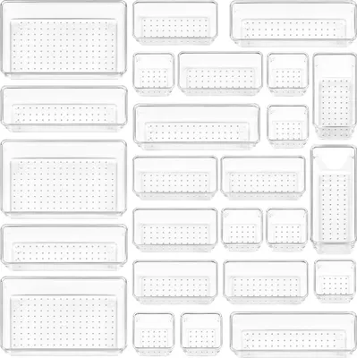 Produktbild von Schubladen-Organizer, 4 Größen, Make-up-Organizer für Schminktisch, Badezimmer, Schreibtisch, Büro, Schlafzimmer, 25 Stück