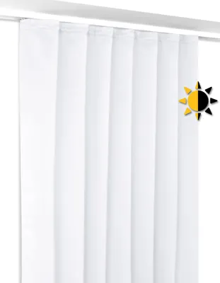 Produktbild von Verdunkelungsgardine Kräuselband Vorhang blickdicht abdunkelnd, Größe und Farbe wählbar,140x145cm,Weiß