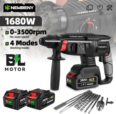 Zdjęcie produktu dla Wiertarka udarowa akumulatorowa – 18 V, bezszczotkowa – 3500 obr./min – Ø 26 mm – wtyczka UE – w zestawie akumulator – złota