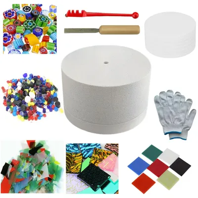 Glasfusing-Set 10-tlg. mit Mikrowellenofen, Werkzeug & Glas
