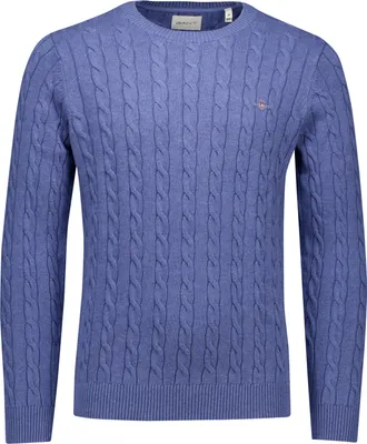 Image de Gant pull bleu coton torsadé uni