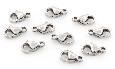 Produktbild von Vintageparts Karabinerverschlüsse 304 Edelstahl handpoliert 9mm 10 Stück