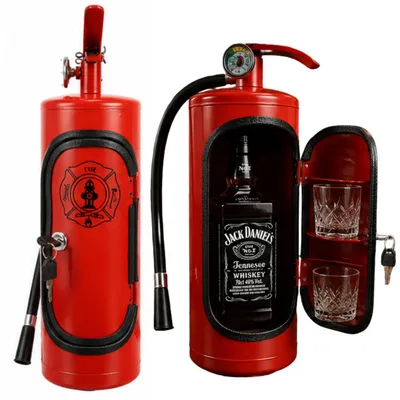 Produktbild von Getränkebar in Feuerlöscher-Optik – originelles Geschenk für Männer und stilvolle Deko mit Wow-Effekt