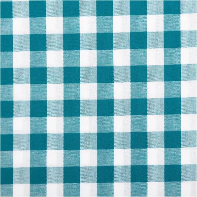 Produktbild von Baumwollstoff Meterware Popeline Yarn Dyed garngefärbt Vichy Karos petrol weiß 144cm kariert