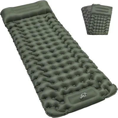 Produktbild von Luftmatratze mit Kissen, aufblasbar, dunkelgrün, für Outdoor