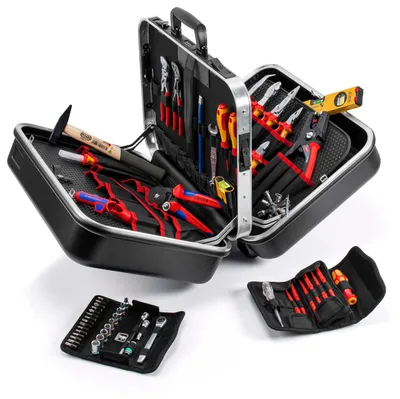 Produktbild von Knipex 00 21 42, Schwarz, Acrylnitril-Butadien-Styrol (ABS), Aluminium, Aluminium-Guss, Duraluminium, 490 x 210 x 370 mm, 520 mm, 250 mm, 435 mm
