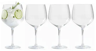 Produktbild von Gin Tonic Glaser - 4x Stuck - Glas - 610 ml - mit Streifen - Gin Tonic - Cocktailglaser