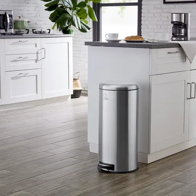Produktbild von Mülleimer 30 Liter Treteimer rund inkl. Inneneimer Edelstahl