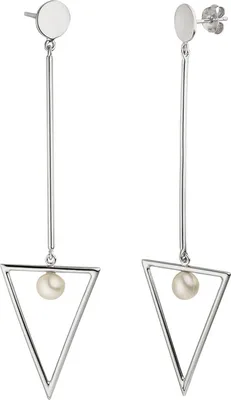 Produktbild von JOBO Ohrhänger Dreieck 925 Sterling Silber 2 Süßwasser Perlen Ohrringe Ohrstecker