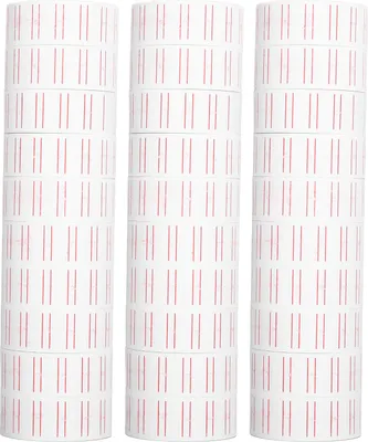 Image de 30 rouleaux 15000 pièces d'étiquettes Etiquettes de prix papier à une seule rangée d'étiquettes pour étiqueteuse à pistolet MX5500 21 x 12 mm