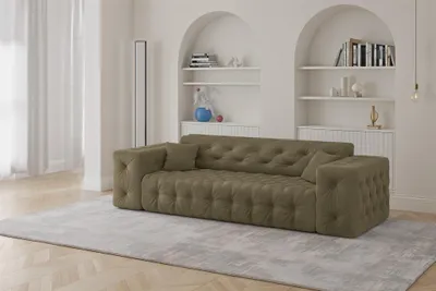 Produktbild von Sofa Designersofa CHANTAL 3-Sitzer in Stoff Moly Grün