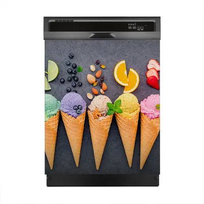 Produktbild von Magnete Dekorative 60x70 cm Küche Magnetmatte Spülmaschine - Eiscreme Vanille und Kaffee