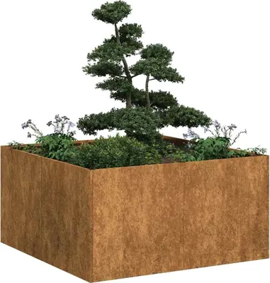 Obrázok produktu pre vidaXL Kvetináč Rusty 80x80x40 cm Oceľ odolná voči poveternostným vplyvom