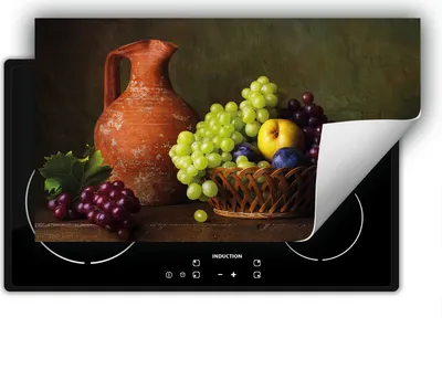 Produktbild von DarHaus Herdabdeckplatte 90x52 cm Anti Rutsch Matte Aufrollbar, Obst