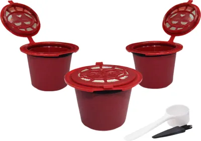 Produktbild von Nachfüllbare Espresso-Kaffeekapsel, Kaffeefilter, kein Verschütten, wiederverwendbare Espressopads mit Löffelbürste, Werkzeug zum Nachfüllen von Kaffeekapseln