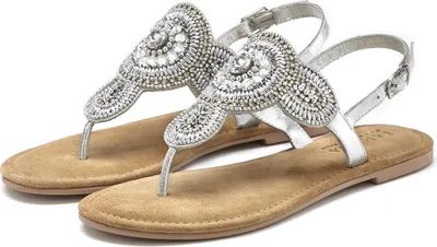 Produktbild von LASCANA Zehentrenner Sandalette, Sommerschuh, offener Schuh, silberfarben Größe 40