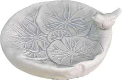 Immagine prodotto di Bellissima vasca per uccelli con uccello in pietra fusa, perfetta per il giardino, la terrazza o il giardino antistante, resistente alle intemperie e nuova 10 cm H, PO-809