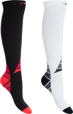 Produktbild von CFLEX Herren & Damen Sport Strümpfe (2 Paar) Kompressions Kniestrümpfe - Weiss-Grau und Schwarz-Rot Mix 43-46