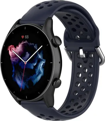 Produktbild von Strap-it Amazfit GTR 3 (Pro) Silikonarmband mit Löchern (Dunkelblau)