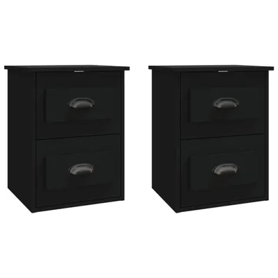 Produktbild von Wand-Nachttische 2 Stk. Schwarz 41,5x36x53 cm