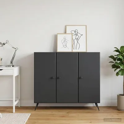 Immagine prodotto di Credenza vidaXL nera 89 x 34,5 x 80 cm in materiale derivato dal legno