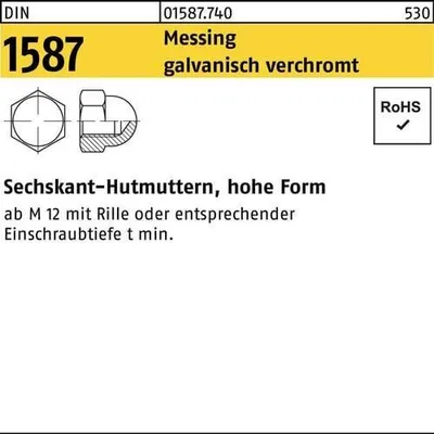 Produktbild von Reyher  1587 Mscr Hutmuttern M 5 (500 Stück)