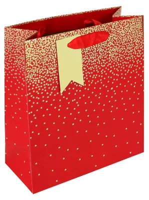 Produktbild von Clairefontaine 6x Geschenktasche, Sternenregen, 21,5x10 ,2x25,3 cm Rot 34831-3C