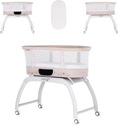 Produktbild von Chipolino Beistellbett Sogno 2 in 1 Spieltisch, Fernbedienung, eingebaute Waage beige