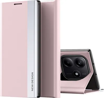Produktbild von Hülle für Xiaomi Redmi Note 14 5G Kunstleder Klapphülle Schutzhülle mit Standfunktion Rosa
