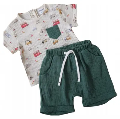 Produktbild von Mod Kids | Kleid Kinder - Grün - Größe 86 - Baumwollset - Kurzarm T-shirt