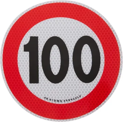 Produktbild von Hinweisschild Geschwindigkeitsbegrenzer Aufkleber 200 mm, E-, reflektierend, für Fahrzeuge 100