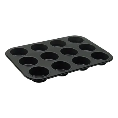 Obrázek produktu pro Zenker 12 muffinových forem Ø 7 cm BLACK METALLIC, forma na pečení muffinů z ocelového plechu, forma na pečení s nepřilnavým povrchem (barva: černá metalická)