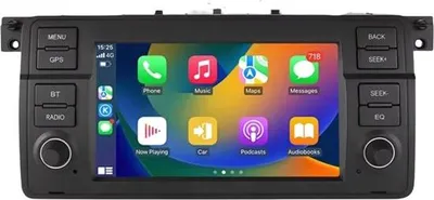 Produktbild von Autoradio mit Bluetooth und CarPlay für BMW E46 M3 318/320/325/330/335 und Rover 75 – kompatibel mit Apple und Android – Stereoanlage mit Navigation – Navigationssystem – 2 GB RAM, 32 GB Speicher